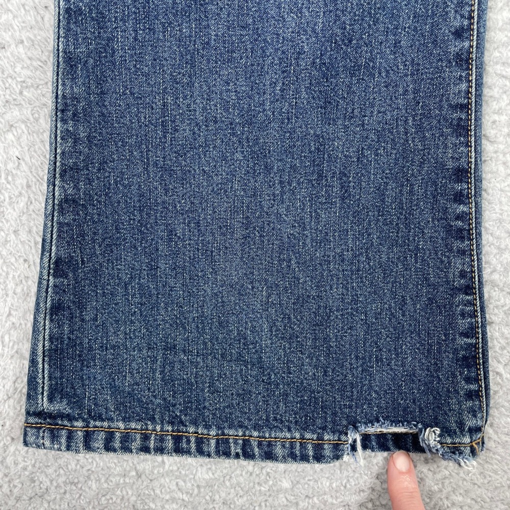 Vintage Abercrombie & Fitch Bootcut Jeans Mens 30x34 Blue Preppy Button Fly 90s - Picture 8 of 15